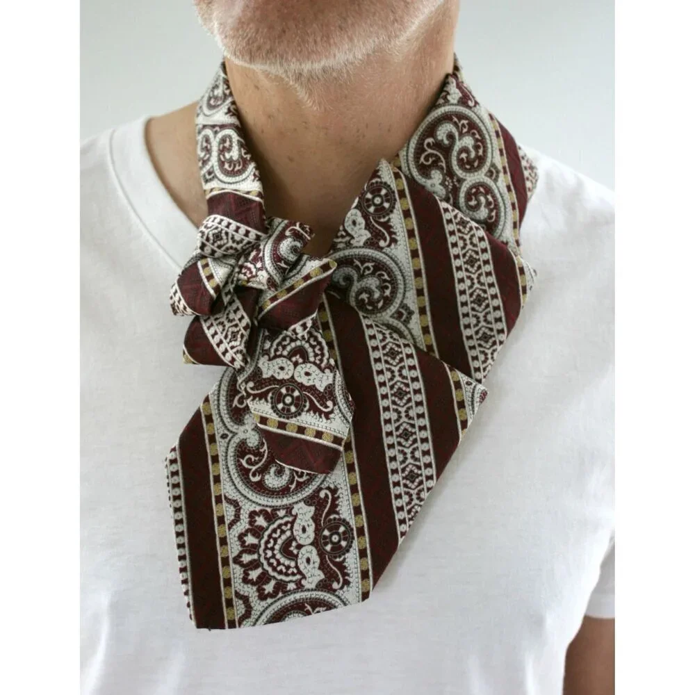 Ogsplosh Ascot Scarf Made From A Repurposed Vintage Necktie NEW